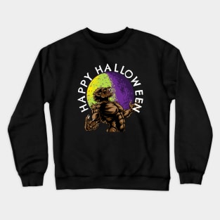 Happy Halloween Werewolf Howling in Full Moon Crewneck Sweatshirt